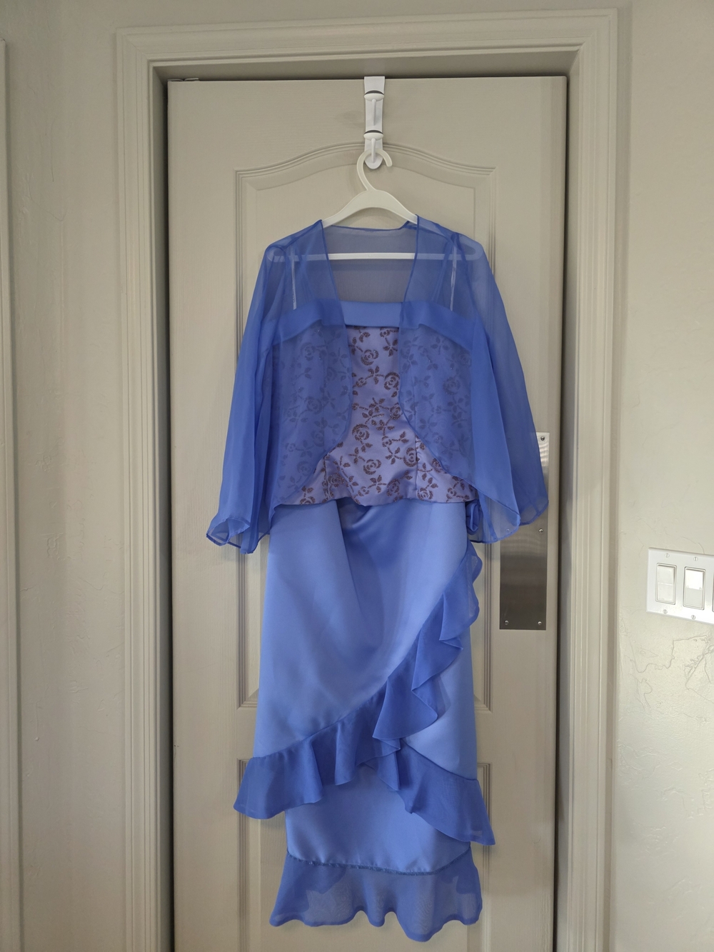 Gloria Vanderbilt Periwinkle Blue Ruffled Two-Piece Dress Set